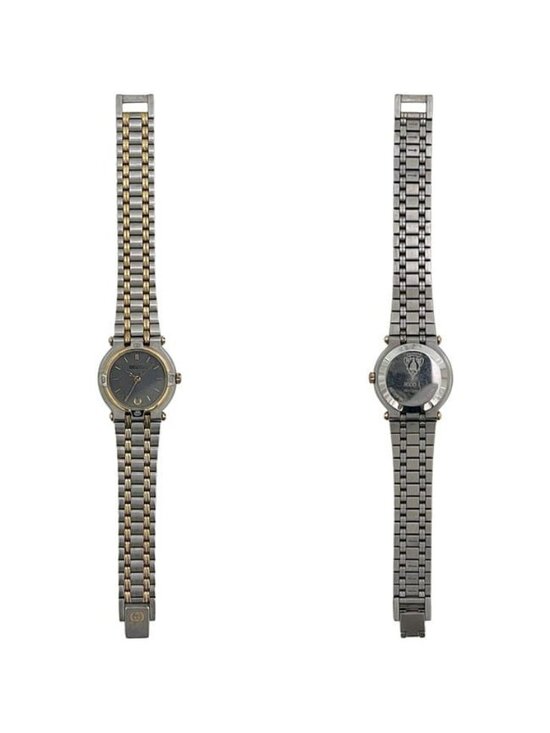 Gucci Watch SS Gray Silver Gold Quartz Date main image 10